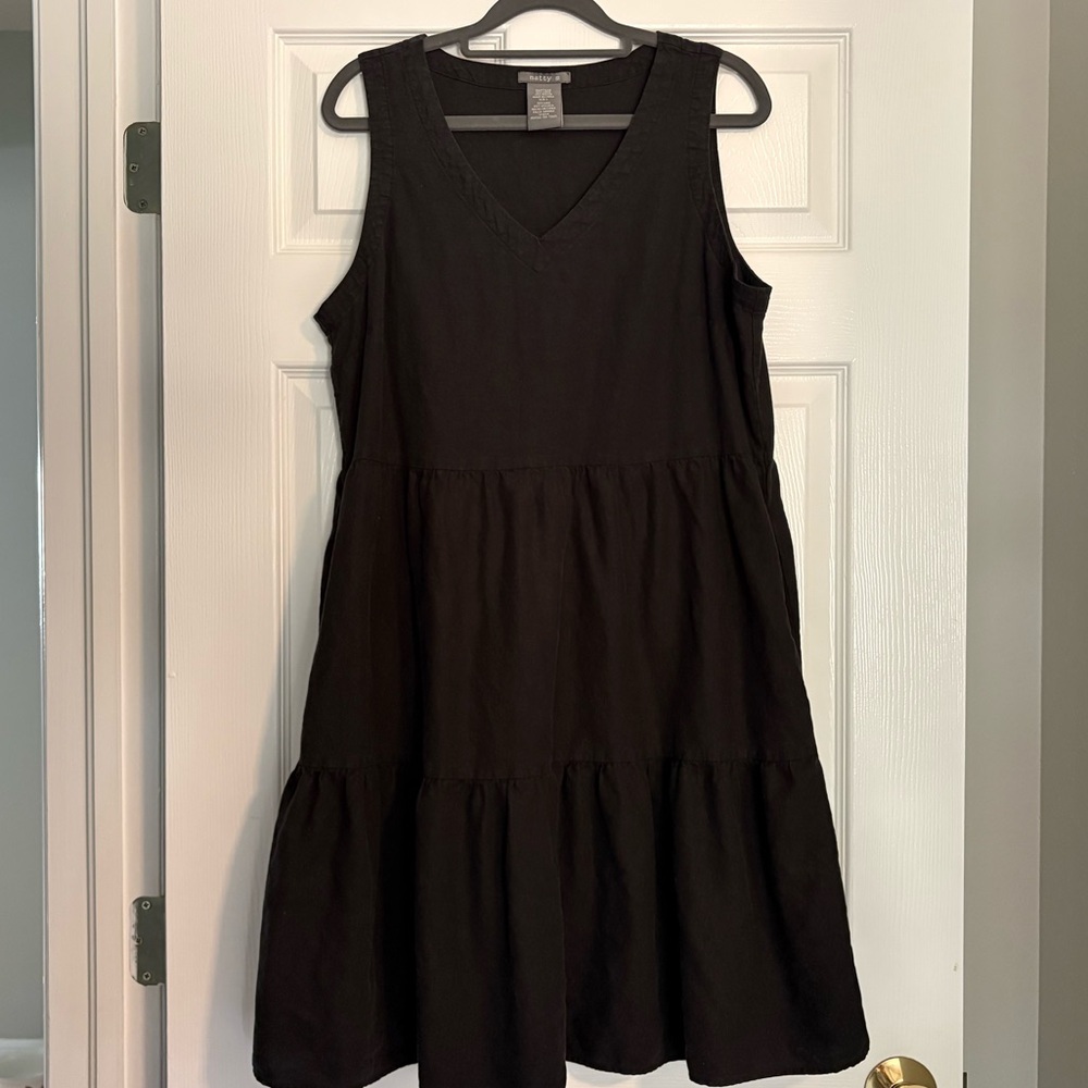 🖤 Matty M Linen Blend Tiered Sundress, sz. L 🖤